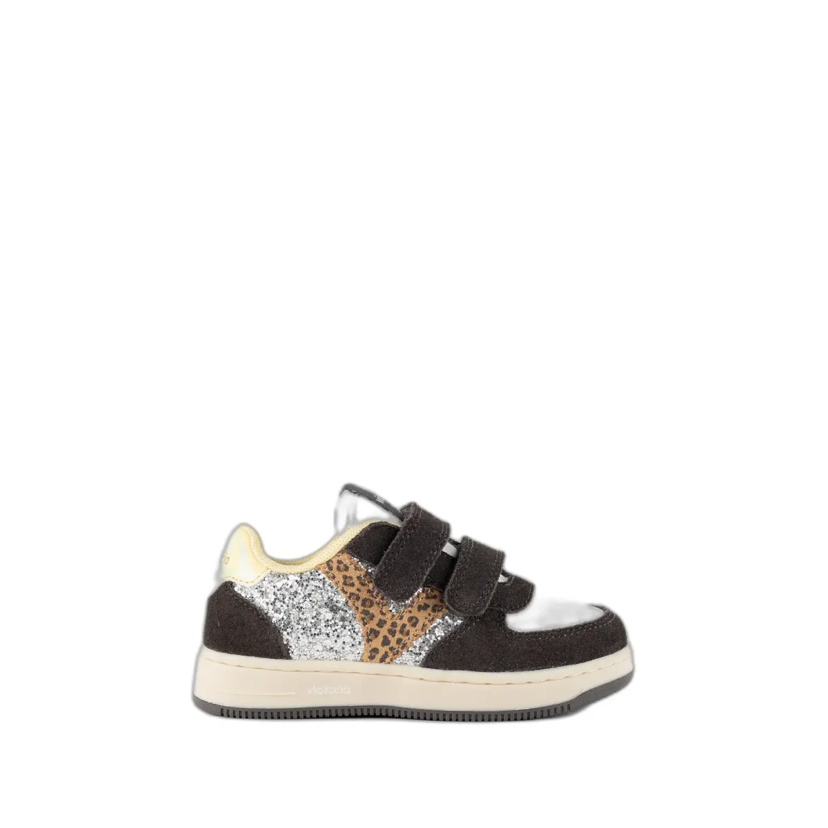 Victoria Baskets bandes en paillettes et daim enfant Victoria Tiempo Tiras